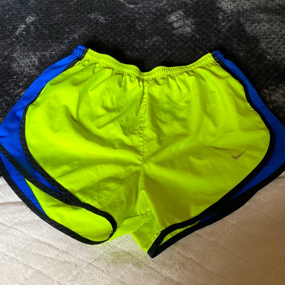 Nike Dri-Fir Athletic Shorts - Neon Yellow and Blue